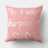 鳥の鳴き声 – ピンク白 クッション (正面)