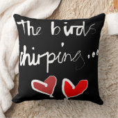 鳥の鳴き声 – 白黒赤 クッション (ブランケット)