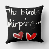 鳥の鳴き声 – 白黒赤 クッション (裏面)