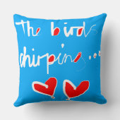 鳥の鳴き声 – 青い白い赤 クッション (裏面)