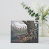 鳥の鳴き鳥の絵画鳴き ポストカード (スタンド正面)