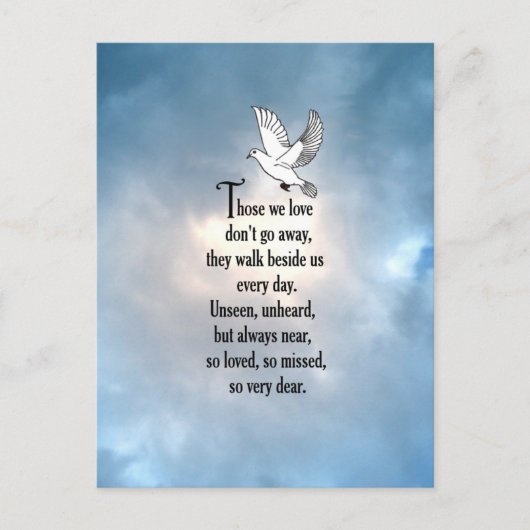 鳥の「愛された」詩 ポストカード (正面)