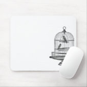鳥の… mousepadが付いているヴィンテージの鳥かご マウスパッド (マウス)