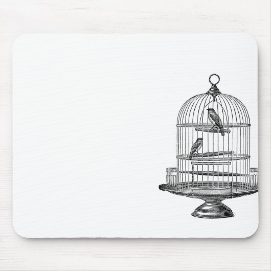 鳥の… mousepadが付いているヴィンテージの鳥かご マウスパッド (正面)