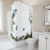 鳥のAudubonの野性生物のシャワー・カーテンのコラージュ シャワーカーテン (インサイチュ)