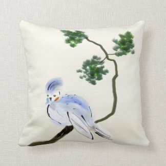 鳥のSumi-eの小さい枕 クッション