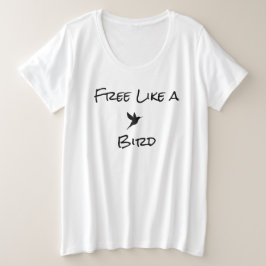 鳥のTシャツのように自由に プラスサイズTシャツ