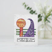 鳥はがき – おもしろい鳥に取り付かれている ポストカード (スタンド正面)