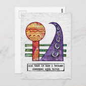 鳥はがき – おもしろい鳥に取り付かれている ポストカード (正面/裏面)