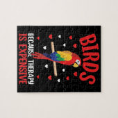 鳥はセラピーが高価なオウムでおもしろいある ジグソーパズル (横)