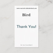 鳥はノート-芸術的な名刺感謝していしています 名刺 (裏面)