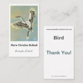 鳥はノート-芸術的な名刺感謝していしています 名刺 (正面/裏面)