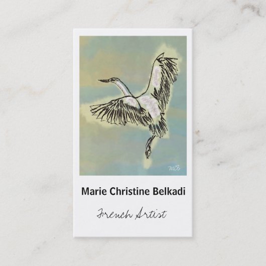 鳥はノート-芸術的な名刺感謝していしています 名刺 (正面)