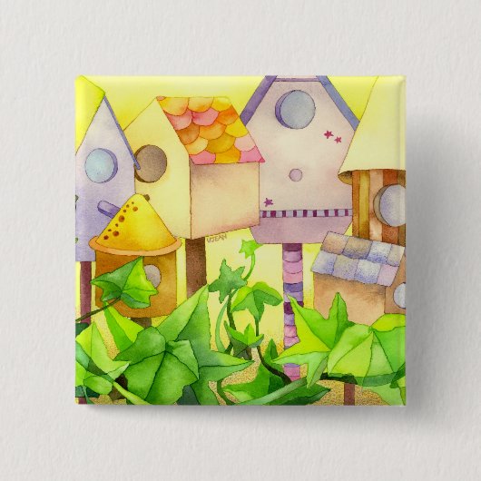 鳥はボタンを収納します 缶バッジ (正面)