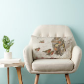 鳥はランタンのヴィンテージのクリスマスの避難所を見つけます ランバークッション (椅子)