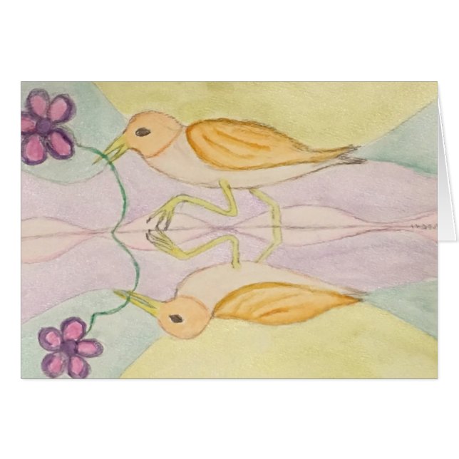 鳥は反映します (正面横)