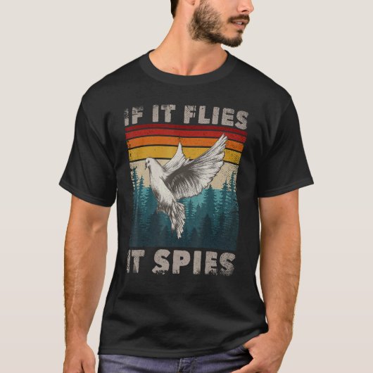 鳥は実在Merch鳥のミームそれが飛もしび飛ぶ Tシャツ (正面)