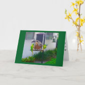 鳥は時間をかけて言うハッピーバースデー カード (黄色い花)