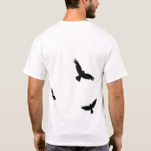 鳥は木の擦り切れたな、ずたずたに裂かれたTシャツから飛びます Tシャツ (裏面)