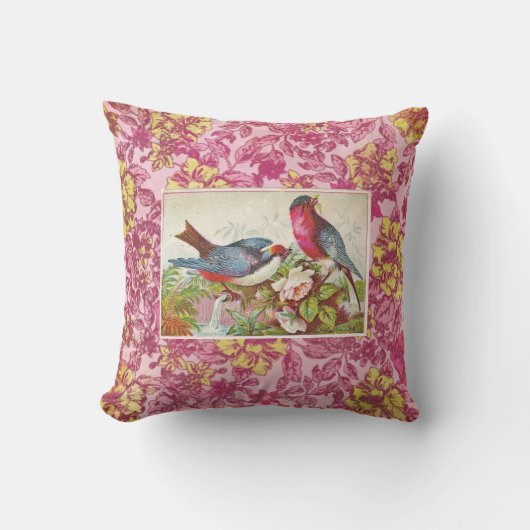 鳥は枕を合わせます クッション (正面)