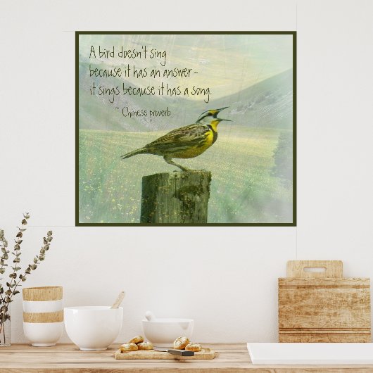 鳥は答え引用文があるので歌わない ポスター (キッチン)