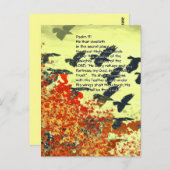 鳥は羽であなたを覆う。 ポストカード (正面/裏面)