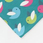 鳥は青を模造します フリースブランケット (角)