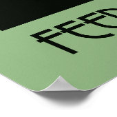 鳥は食べ物を与え青く琥珀である ポスター (角)