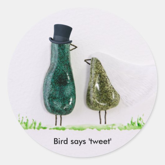 鳥は「さえずり」と鳴く ラウンドシール (正面)