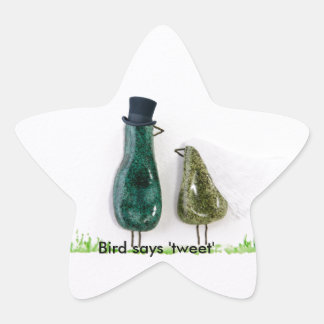 鳥は「さえずり」と鳴く 星シール