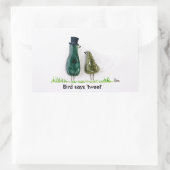 鳥は「ツイート」と言う 長方形シール (バッグ)