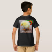 鳥ひよこマグネット女の子があなたに飛ぶ Tシャツ (裏面フル)