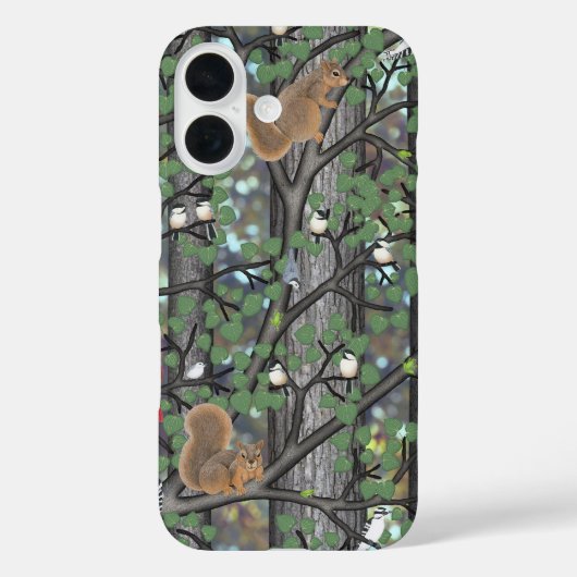 鳥やリスが住む森 Case-Mate iPhoneケース (裏面)