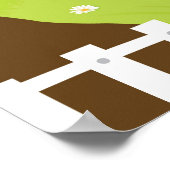 鳥や木を歌うかわいい風景 ポスター (角)