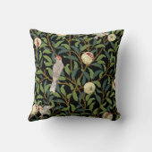 鳥や果実の海のある葉のヴィンテージの鳥 クッション (裏面)
