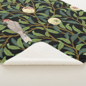 鳥や果実の海のある葉のヴィンテージの鳥 シェルパブランケット (3/4)