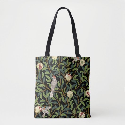鳥や果実の海のある葉のヴィンテージの鳥 トートバッグ (正面)
