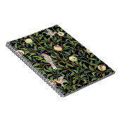 鳥や果実の海のある葉のヴィンテージの鳥 ノートブック (右側)