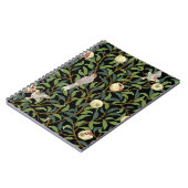 鳥や果実の海のある葉のヴィンテージの鳥 ノートブック (左側)