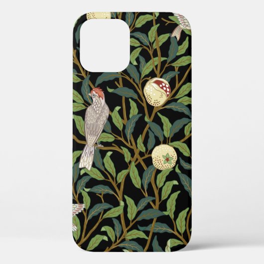 鳥や果実の海のある葉のヴィンテージの鳥 Case-Mate iPhoneケース (裏面)
