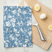 鳥や植物のオーナメント キッチンタオル (四つ折り)