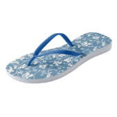 鳥や植物のオーナメント ビーチサンダル (アングル)