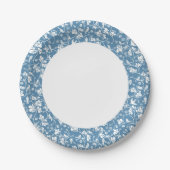 鳥や植物のオーナメント ペーパープレート (正面)