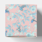 鳥や花が咲くピンクの背景 フェイバーボックス (上部)