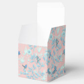 鳥や花が咲くピンクの背景 フェイバーボックス (オープン)