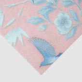 鳥や花が咲くピンクの背景 薄葉紙 (詳細)