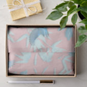 鳥や花が咲くピンクの背景 薄葉紙 (ギフト)