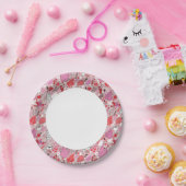 鳥や花でおいしい柄 ペーパープレート (パーティー)