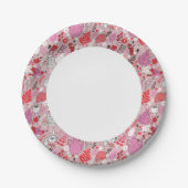 鳥や花でおいしい柄 ペーパープレート (正面)