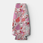 鳥や花の模様 ボトルクーラー (正面)